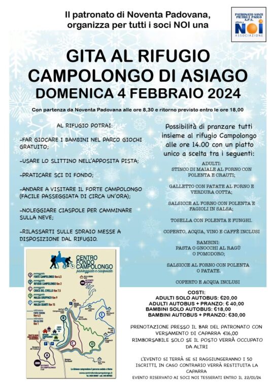 Gita sulla neve 4 febbraio 2024