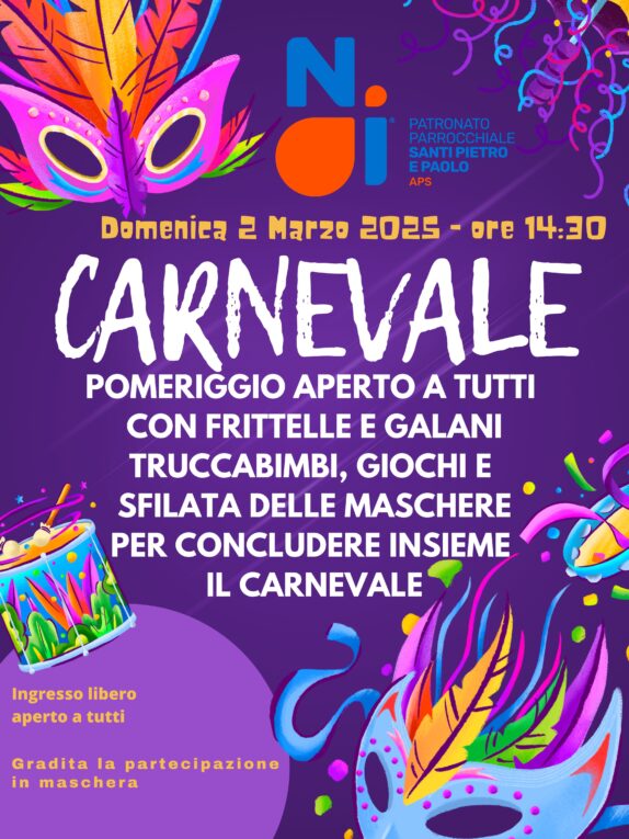 Festa di carnevale 2 marzo 2025