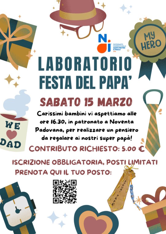 Laboratorio “Festa del papà” 15 marzo 2025