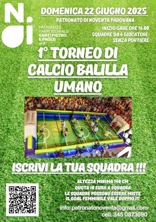 TORNEO CALCIO BALILLA UMANO 22 giugno 2025