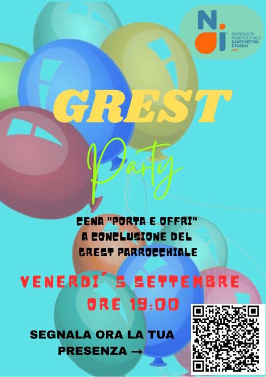 Cena fine Grest 5 settembre 2025