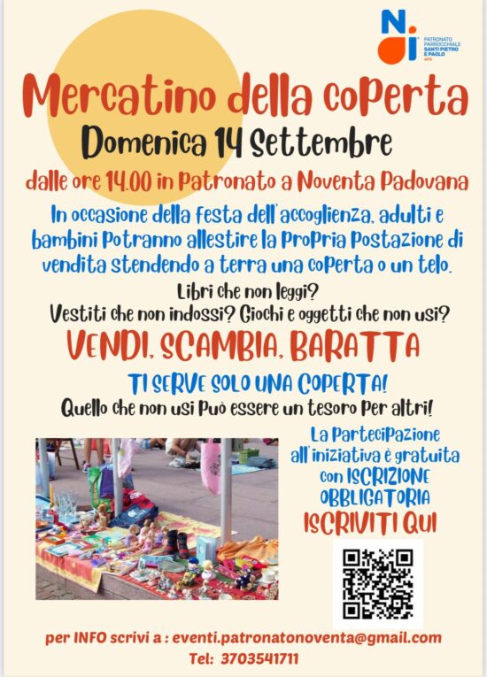 Mercatino della coperta 14 settembre 2025